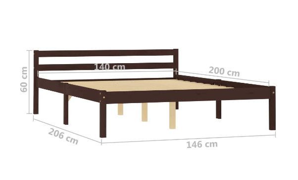 Lit adulte pin massif marron Dorma 140x200 cm - Photo n°7