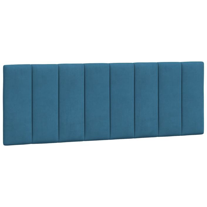 Lit avec matelas bleu 140x190 cm velours - Photo n°5