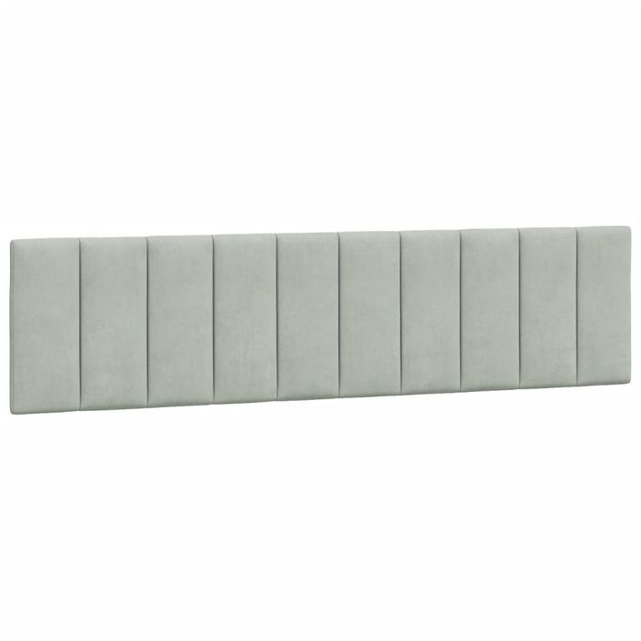 Lit avec matelas gris clair 200x200 cm velours - Photo n°5