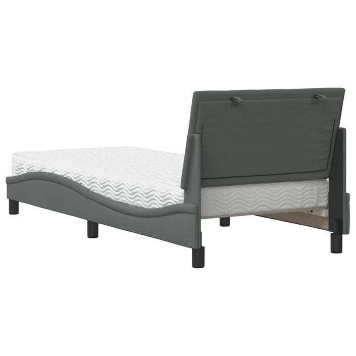 Lit avec matelas gris foncé 80x200 cm tissu - Photo n°7