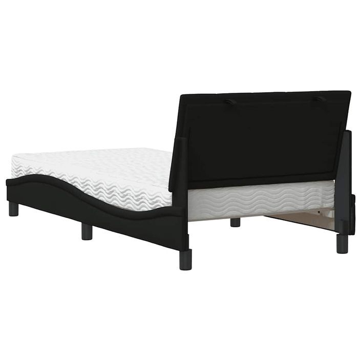 Lit avec matelas noir 100x200 cm tissu - Photo n°7