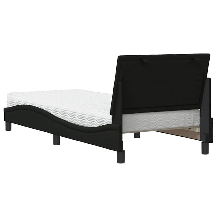 Lit avec matelas noir 80x200 cm tissu - Photo n°7