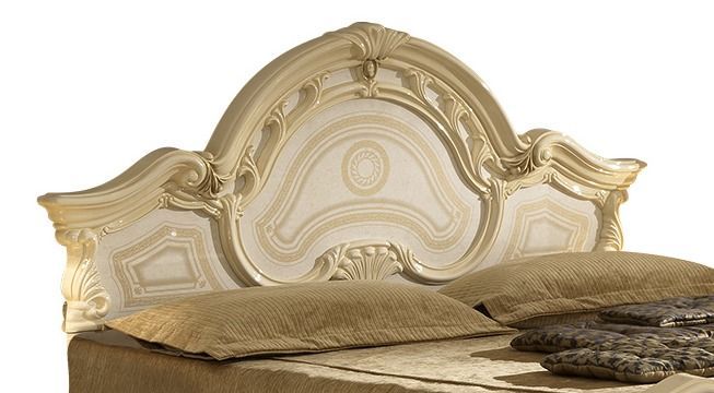 Lit baroque laqué beige Soraya 180x200 cm - Photo n°4