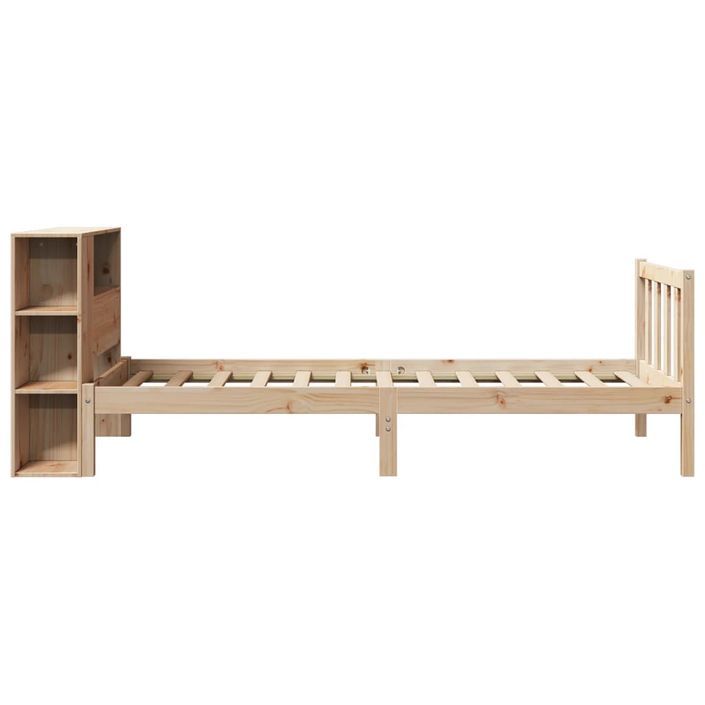 Lit bibliothèque sans matelas 100x200 cm bois massif de pin - Photo n°7