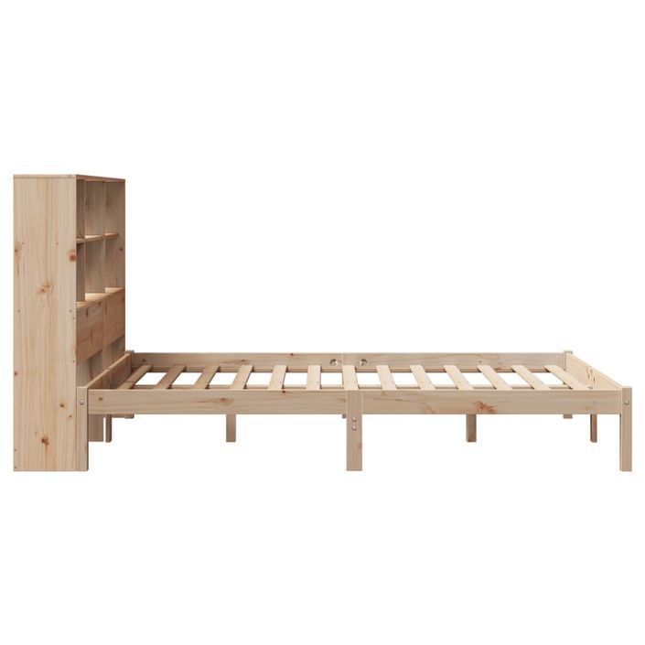 Lit bibliothèque sans matelas 120x190 cm bois de pin massif - Photo n°7