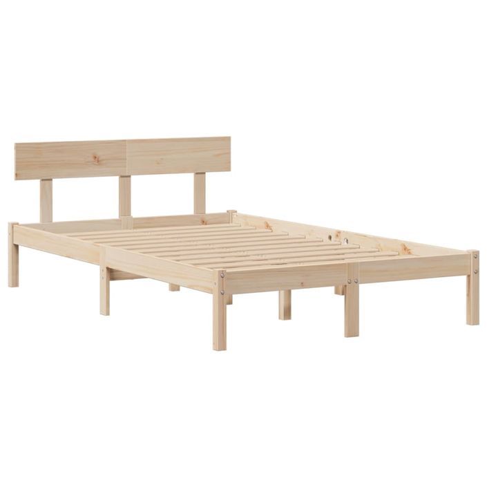 Lit bibliothèque sans matelas 120x190 cm bois de pin massif - Photo n°5