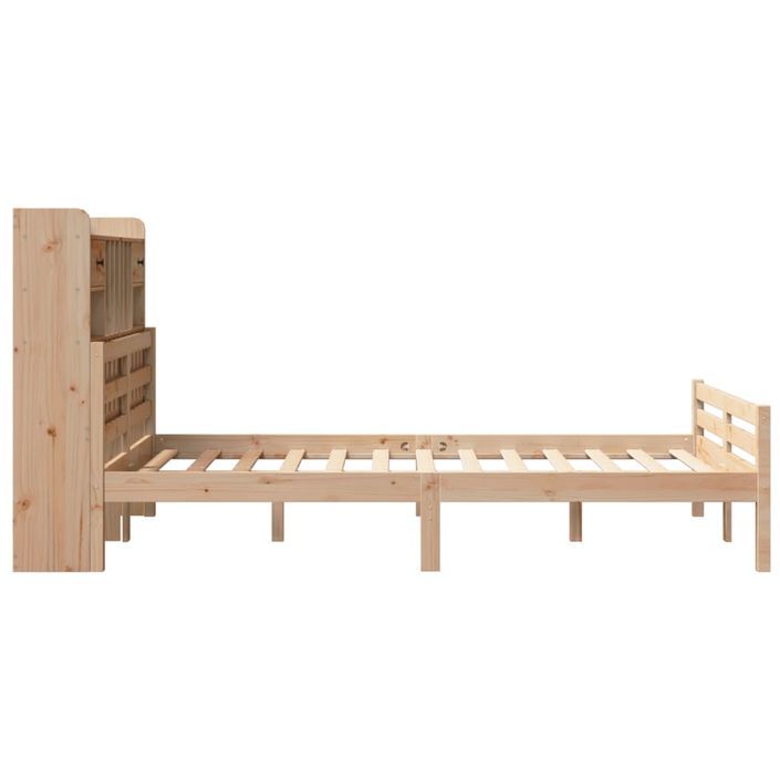 Lit bibliothèque sans matelas 120x190 cm bois de pin massif - Photo n°5