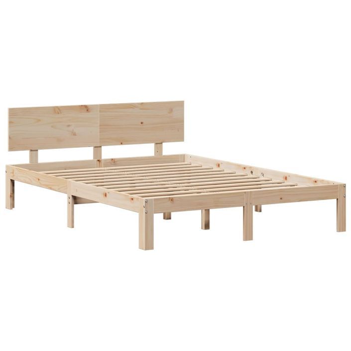 Lit bibliothèque sans matelas 120x190 cm bois de pin massif - Photo n°8