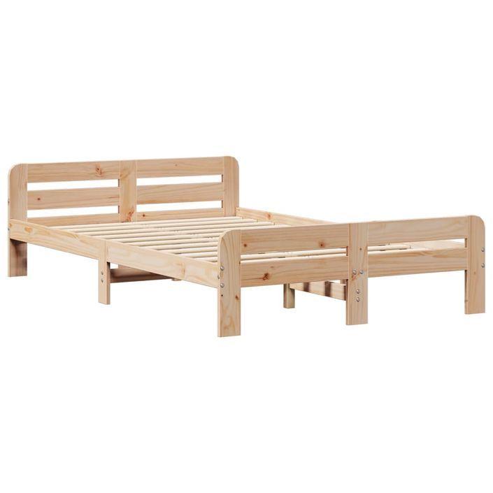 Lit bibliothèque sans matelas 135x190 cm bois de pin massif - Photo n°8