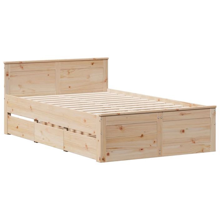 Lit bibliothèque sans matelas 135x190 cm bois de pin massif - Photo n°8