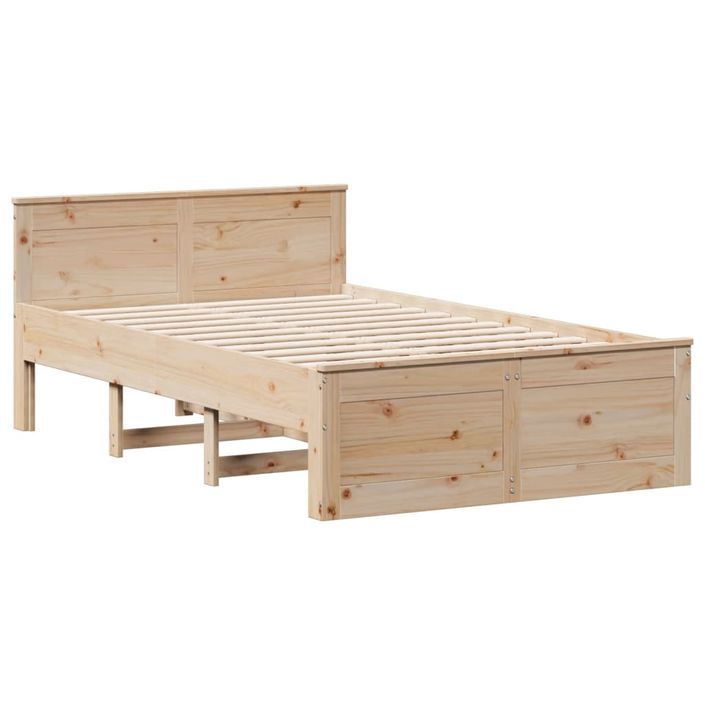 Lit bibliothèque sans matelas 135x190 cm bois de pin massif - Photo n°9