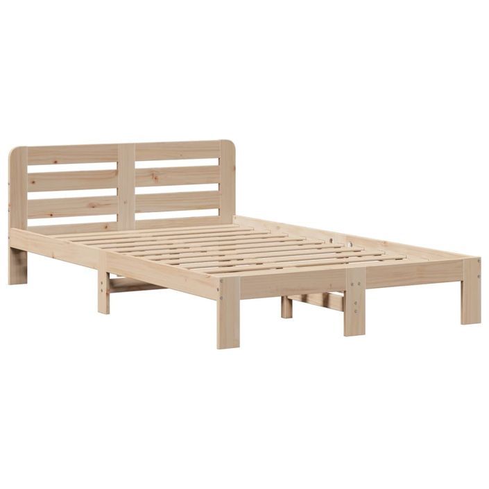 Lit bibliothèque sans matelas 135x190 cm bois de pin massif - Photo n°5