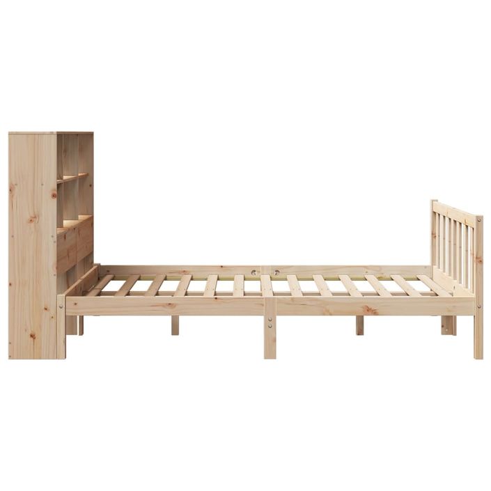 Lit bibliothèque sans matelas 135x190 cm bois de pin massif - Photo n°7