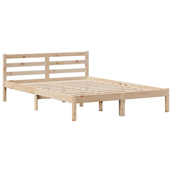 Lit bibliothèque sans matelas 135x190 cm bois de pin massif - Photo n°6