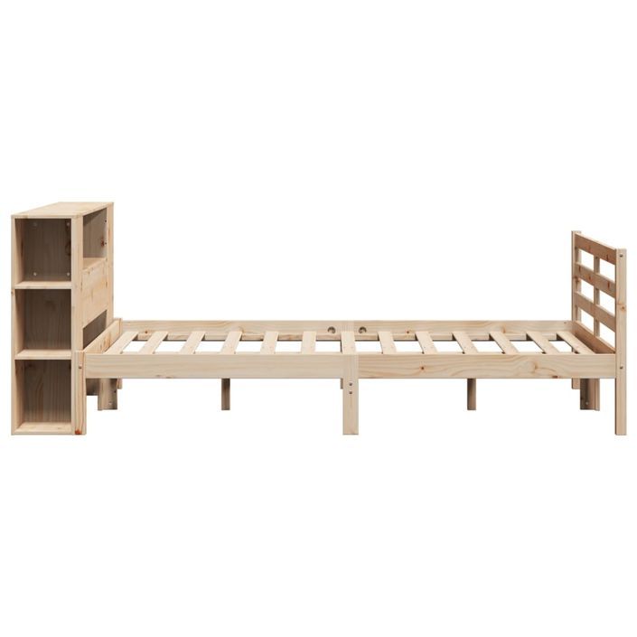 Lit bibliothèque sans matelas 135x190 cm bois de pin massif - Photo n°7