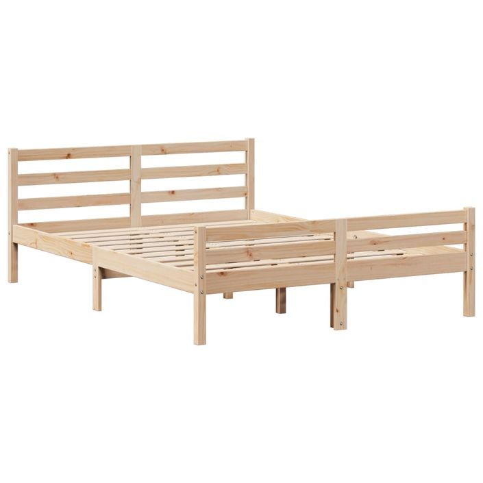 Lit bibliothèque sans matelas 135x190 cm bois de pin massif - Photo n°8