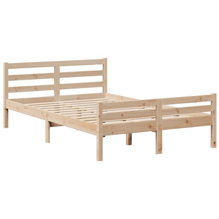 Lit bibliothèque sans matelas 135x190 cm bois de pin massif - Photo n°8