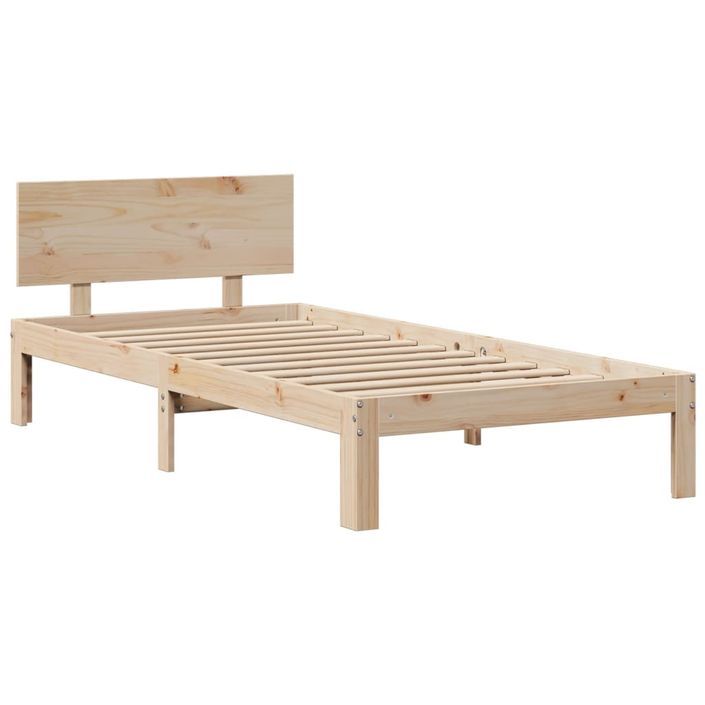 Lit bibliothèque sans matelas 135x190 cm bois de pin massif - Photo n°8