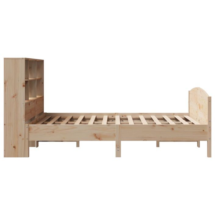 Lit bibliothèque sans matelas 135x190 cm bois de pin massif - Photo n°5