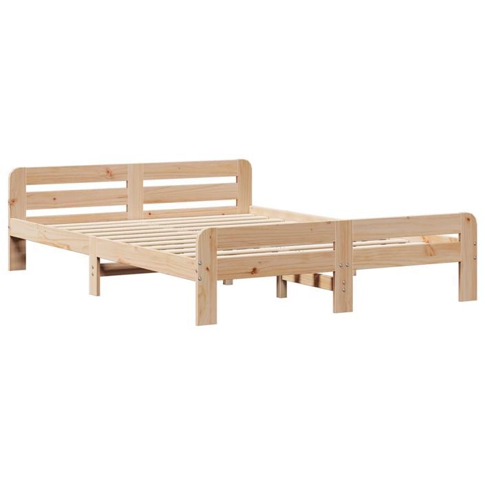 Lit bibliothèque sans matelas 140x190 cm bois de pin massif - Photo n°8