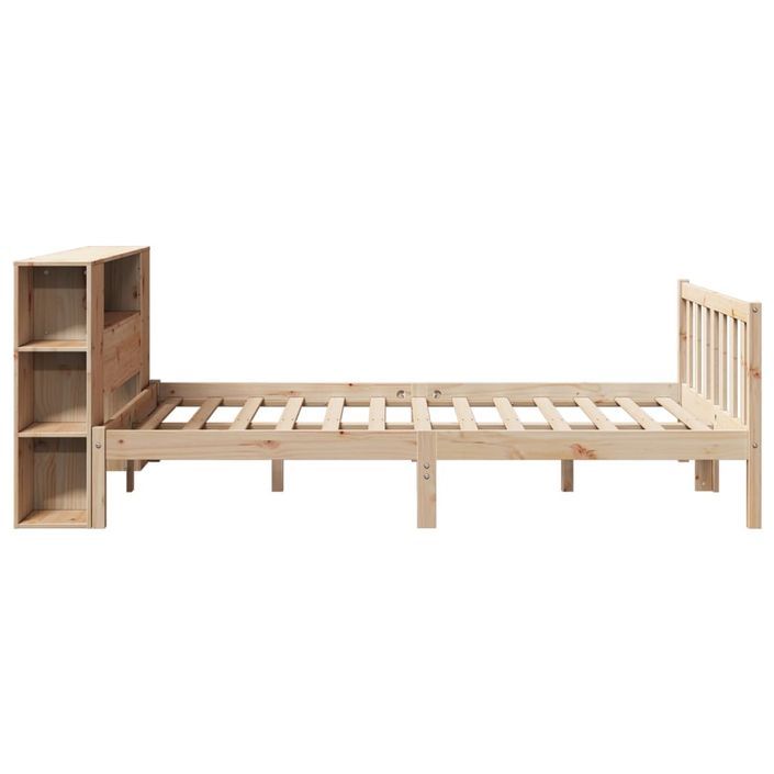 Lit bibliothèque sans matelas 140x190 cm bois de pin massif - Photo n°7