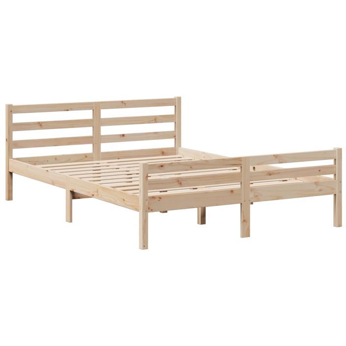 Lit bibliothèque sans matelas 140x190 cm bois de pin massif - Photo n°8