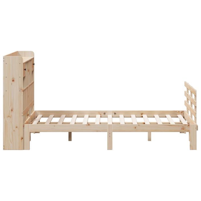 Lit bibliothèque sans matelas 140x190 cm bois de pin massif - Photo n°5