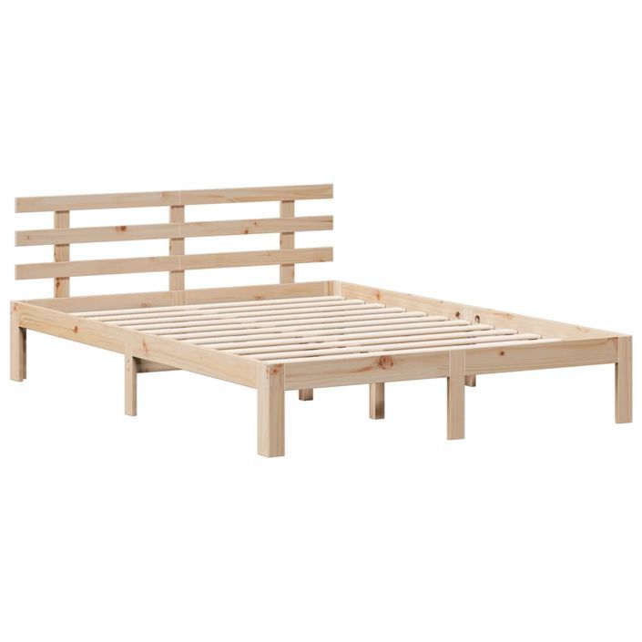 Lit bibliothèque sans matelas 140x190 cm bois de pin massif - Photo n°8