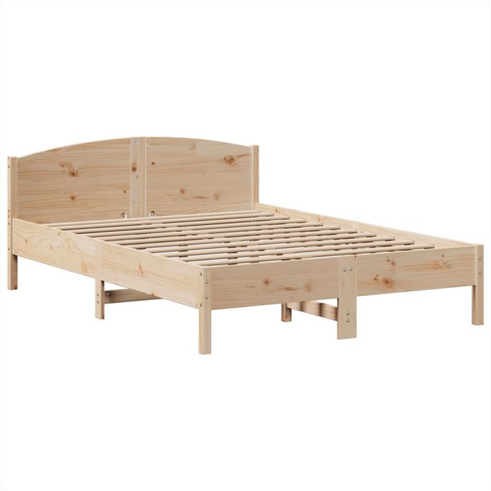 Lit bibliothèque sans matelas 140x190 cm bois de pin massif - Photo n°8