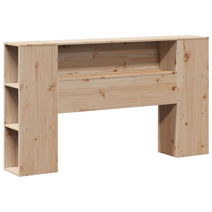 Lit bibliothèque sans matelas 140x190 cm bois massif - Photo n°6