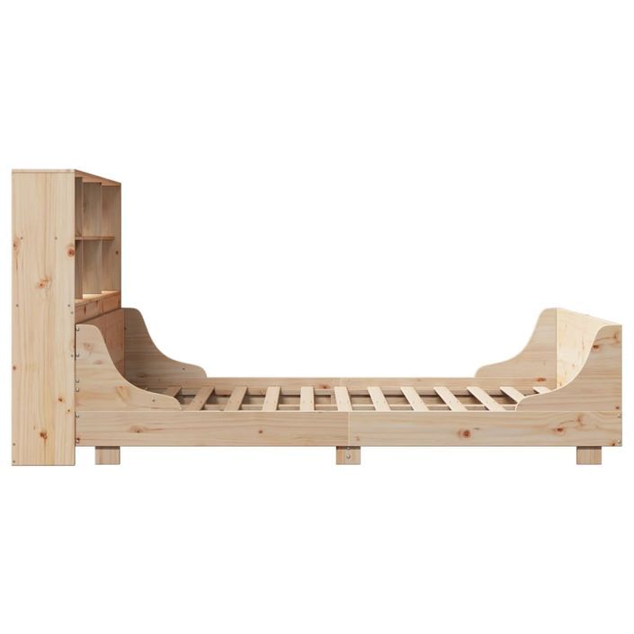 Lit bibliothèque sans matelas 140x190 cm bois massif - Photo n°7