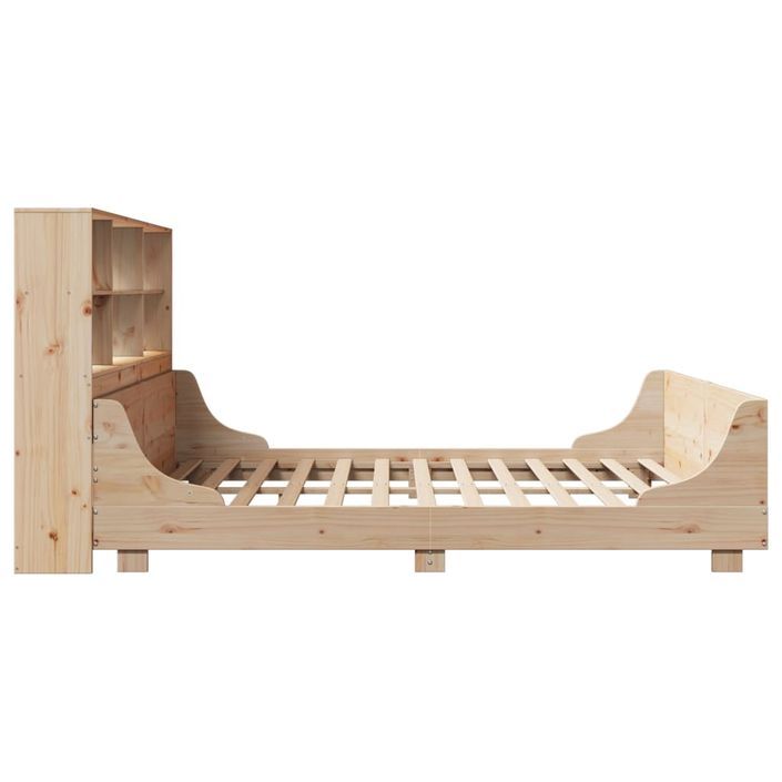 Lit bibliothèque sans matelas 180x200 cm bois massif - Photo n°5