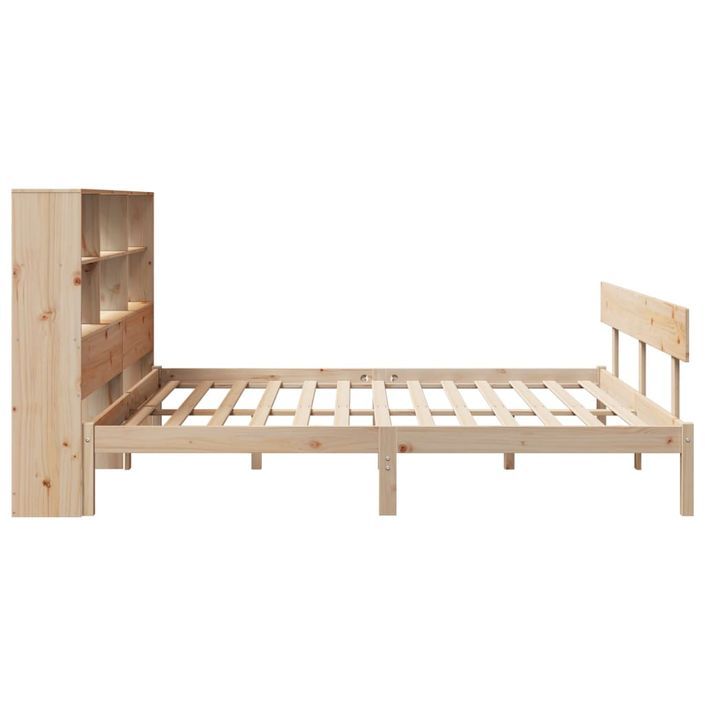 Lit bibliothèque sans matelas 180x200 cm bois massif de pin - Photo n°7