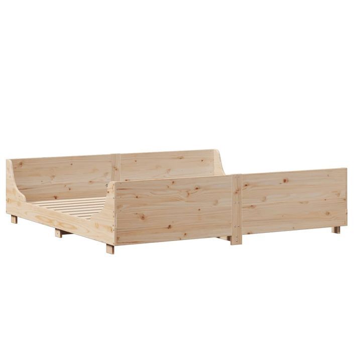 Lit bibliothèque sans matelas 200x200 cm bois massif - Photo n°8