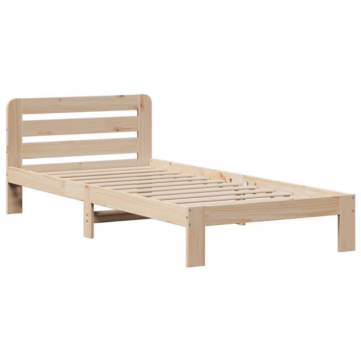 Lit bibliothèque sans matelas 75x190 cm bois de pin massif - Photo n°5