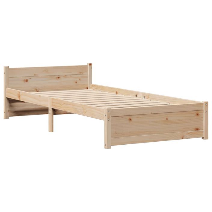 Lit bibliothèque sans matelas 75x190 cm bois de pin massif - Photo n°8