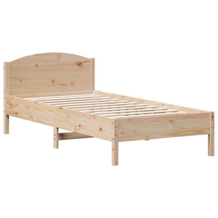 Lit bibliothèque sans matelas 75x190 cm bois de pin massif - Photo n°8