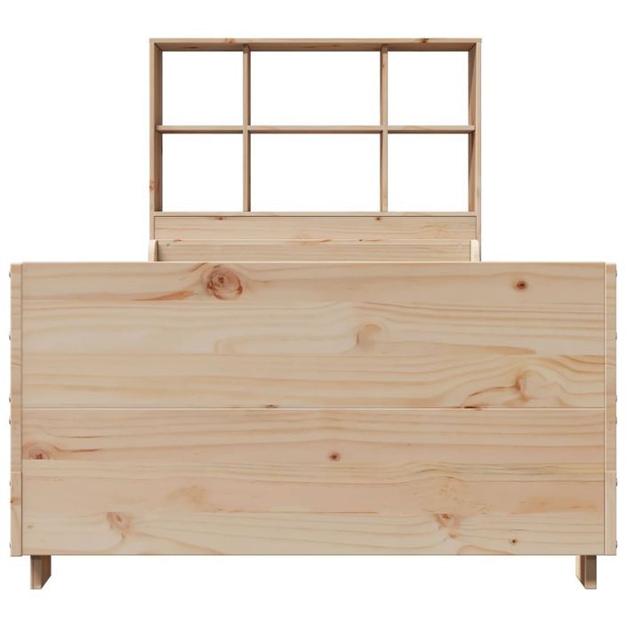 Lit bibliothèque sans matelas 75x190 cm bois massif - Photo n°4