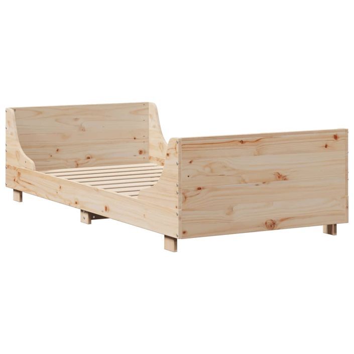 Lit bibliothèque sans matelas 75x190 cm bois massif - Photo n°5