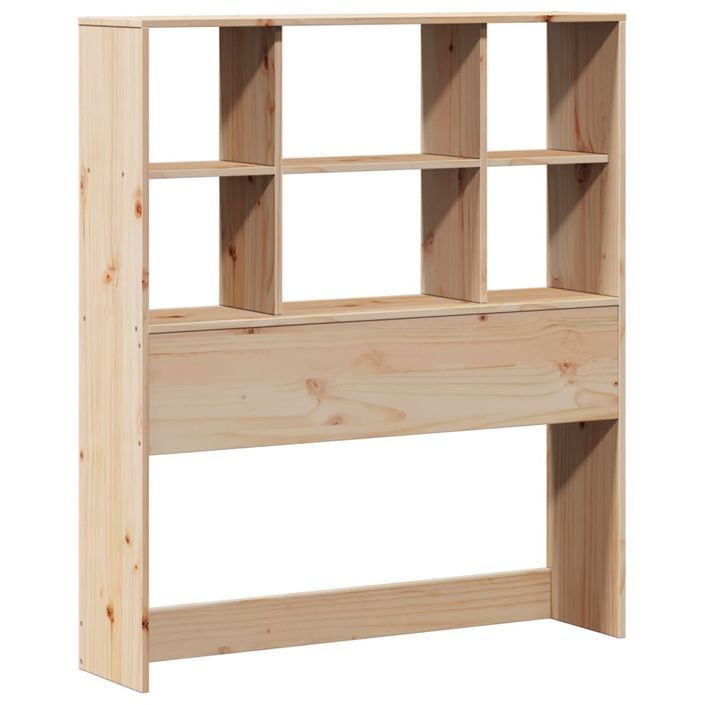 Lit bibliothèque sans matelas 75x190 cm bois massif - Photo n°6