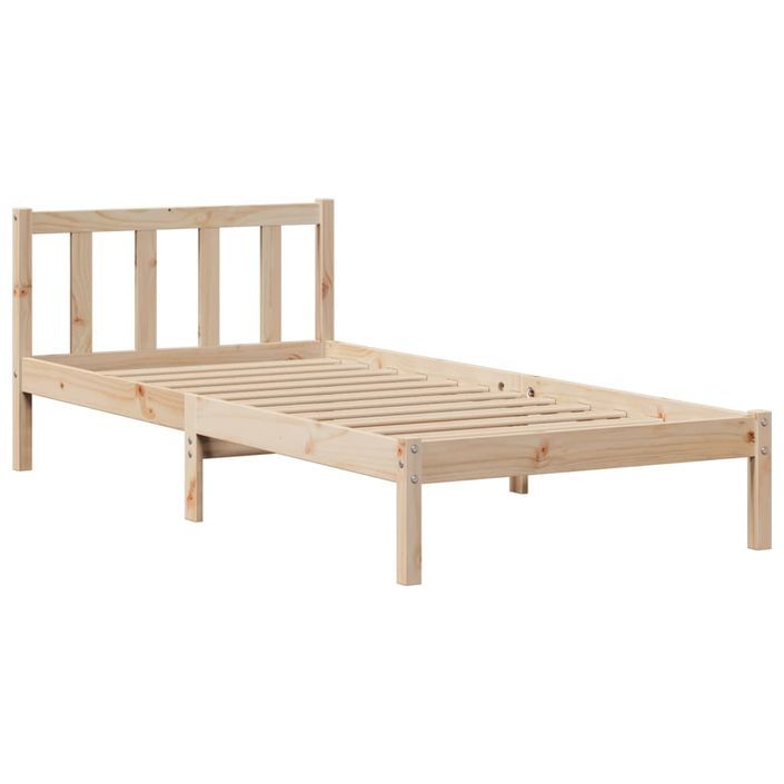 Lit bibliothèque sans matelas 90x190 cm bois de pin massif - Photo n°5