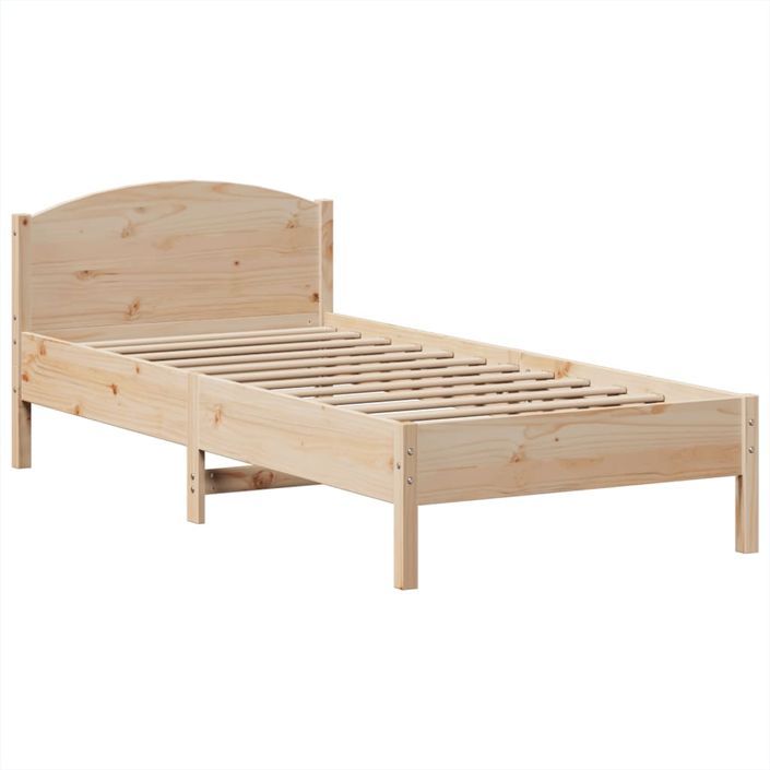 Lit bibliothèque sans matelas 90x190 cm bois de pin massif - Photo n°8