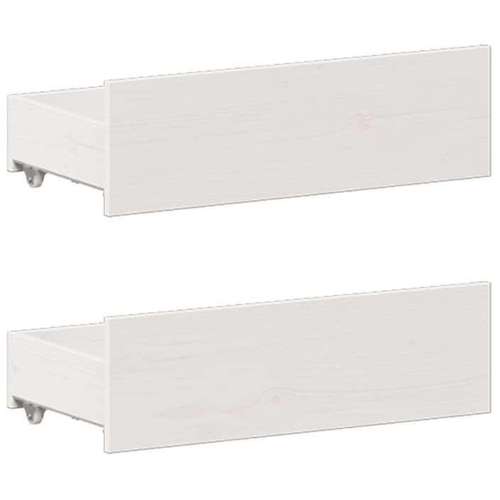 Lit bibliothèque sans matelas blanc 140x190 cm bois pin massif - Photo n°10