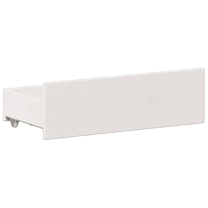 Lit bibliothèque sans matelas blanc 140x190 cm bois pin massif - Photo n°11