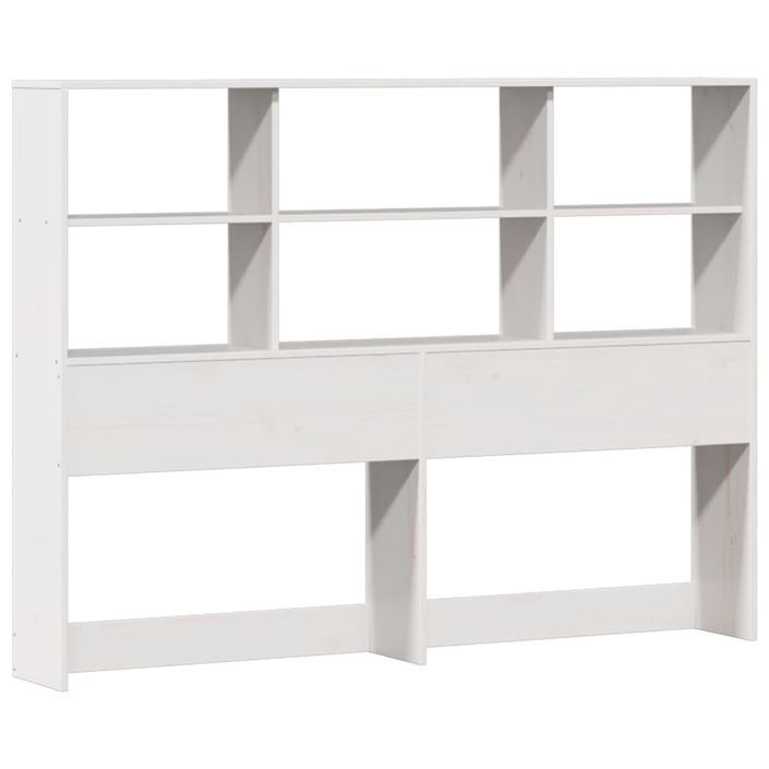 Lit bibliothèque sans matelas blanc 140x190 cm bois pin massif - Photo n°7