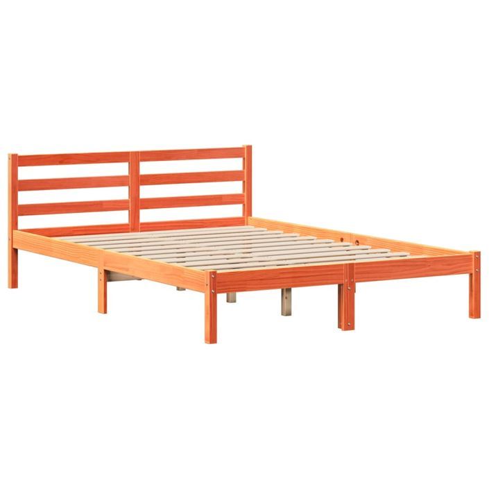 Lit bibliothèque sans matelas cire marron 120x190cm bois massif - Photo n°8