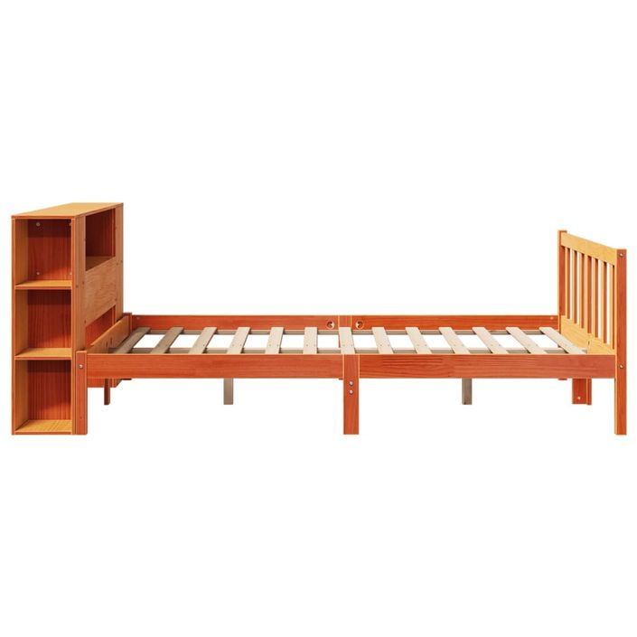 Lit bibliothèque sans matelas cire marron 120x190cm pin massif - Photo n°7