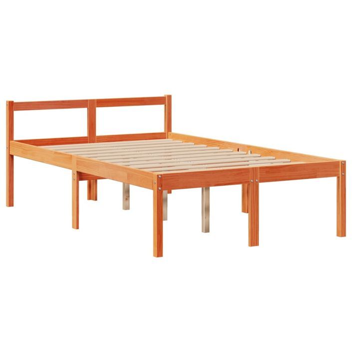 Lit bibliothèque sans matelas cire marron 120x190cm pin massif - Photo n°8