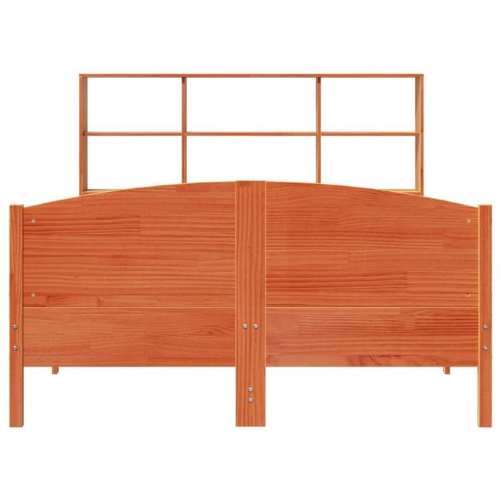 Lit bibliothèque sans matelas cire marron 120x190cm pin massif - Photo n°4