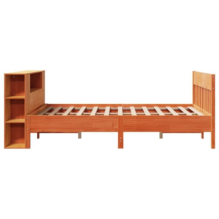 Lit bibliothèque sans matelas cire marron 120x190cm pin massif - Photo n°5